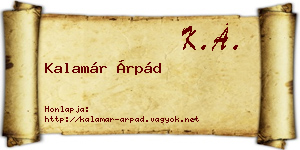 Kalamár Árpád névjegykártya