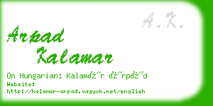 arpad kalamar business card